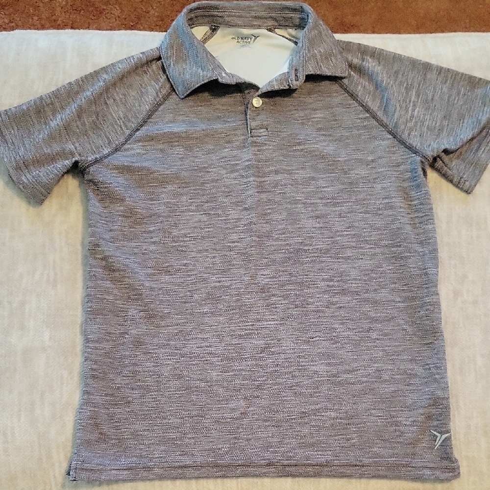 Old Navy Active Gray and White Polo Shirt